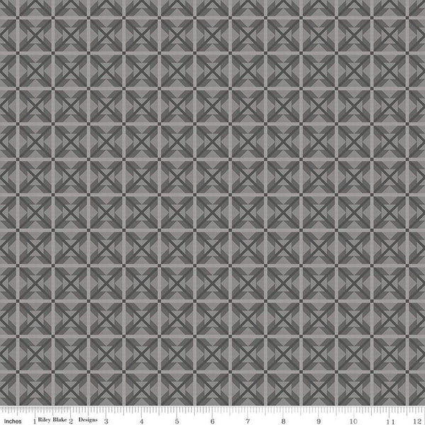 SALE Winter Barn Quilts Nordic Star C12083 Gray by Riley Blake Designs - Star Quilt Blocks Geometric - Quilting Cotton Fabric