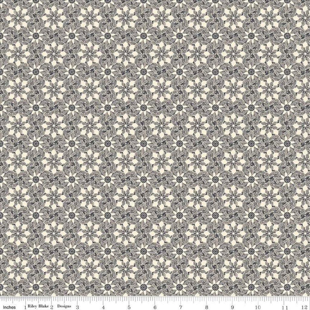 SALE Elegance Enlightened C12222 Midnight by Riley Blake Designs - Floral Flowers Geometric - Quilting Cotton Fabric