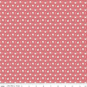 SALE Prairie Pioneer C12301 Heirloom Coral - Riley Blake Designs - Floral Flowers Geometric Ovals - Lori Holt - Quilting Cotton Fabric