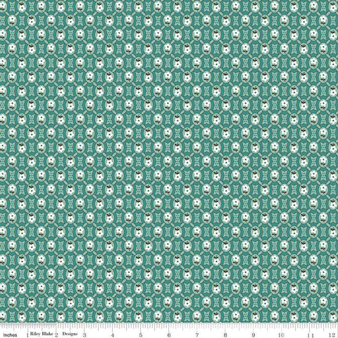 CLEARANCE Prairie Pioneer C12301 Heirloom Sea Glass by Riley Blake  - Floral Flowers Geometric Ovals - Lori Holt - Quilting Cotton