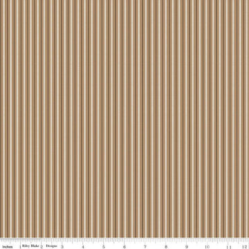 SALE Prairie Ticking C12306 Chestnut - Riley Blake Designs - Stripes Striped Stripe - Lori Holt - Quilting Cotton Fabric