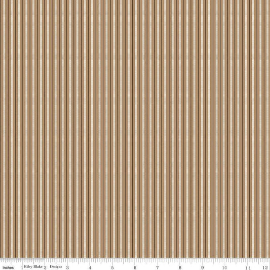 SALE Prairie Ticking C12306 Chestnut - Riley Blake Designs - Stripes Striped Stripe - Lori Holt - Quilting Cotton Fabric