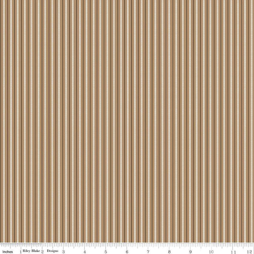 SALE Prairie Ticking C12306 Chestnut by Riley Blake Designs - Stripes Striped Stripe - Lori Holt - Quilting Cotton Fabric