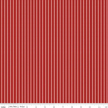 SALE Prairie Ticking C12306 Schoolhouse Red - Riley Blake Designs - Stripes Striped Stripe - Lori Holt - Quilting Cotton Fabric