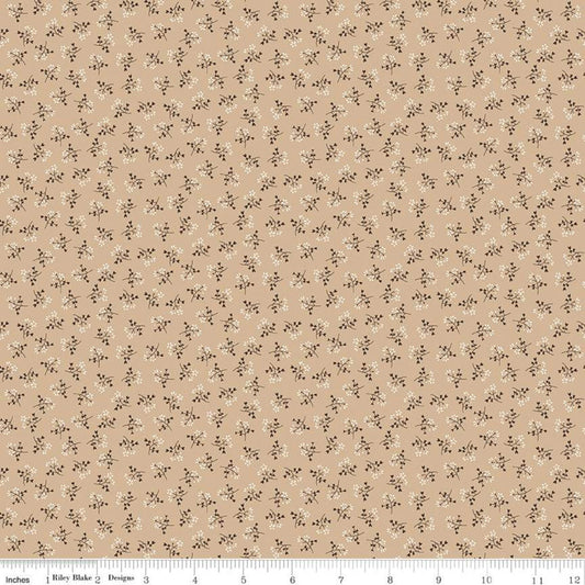 DEAL Prairie Bonnet C12307 Tea Dye - Riley Blake Designs - Floral Flowers - Lori Holt - Quilting Cotton Fabric