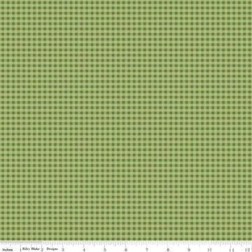 DEAL Prairie Homespun C12308 Basil - Riley Blake Designs - PRINTED Gingham Check Checks - Lori Holt - Quilting Cotton Fabric