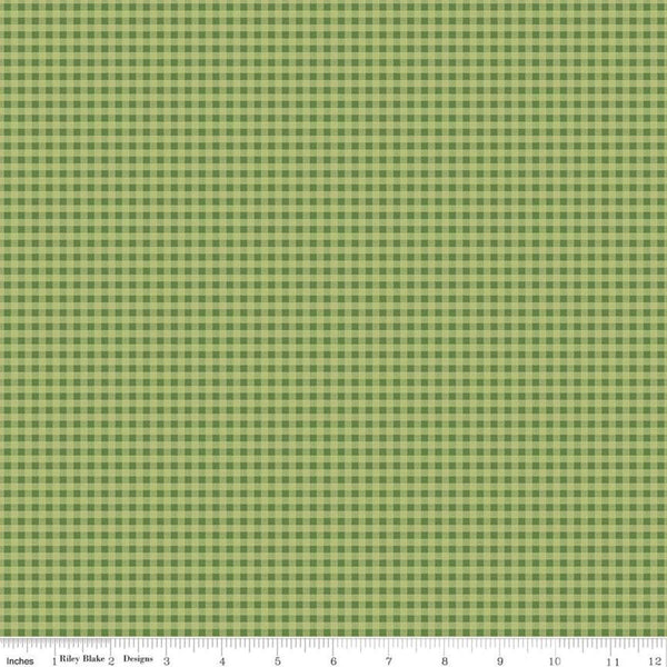 SALE Prairie Homespun C12308 Basil by Riley Blake Designs - PRINTED Gingham Check Checks - Lori Holt - Quilting Cotton Fabric