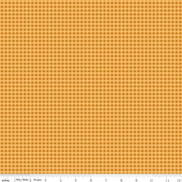 SALE Prairie Homespun Heirloom Daisy Yellow Printed Gingham Fabric C12308 - Lori Holt Riley Blake Quilting Cotton Fabric
