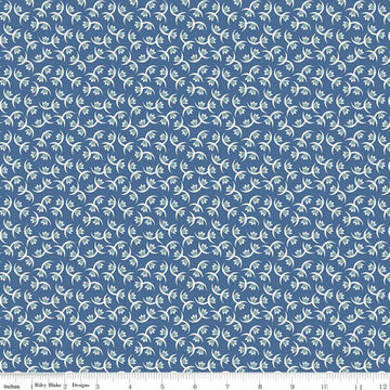 SALE Prairie Memories C12312 Denim - Riley Blake Designs - Floral Flowers - Lori Holt - Quilting Cotton Fabric