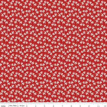 SALE Prairie Memories Schoolhouse Red Floral Fabric C12312 - Lori Holt Riley Blake Quilting Cotton Fabric