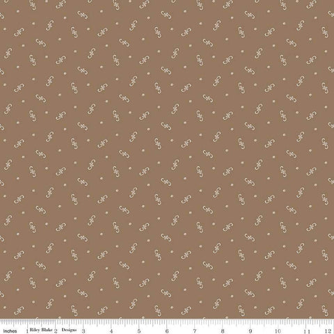 CLEARANCE Prairie Fiddle C12314 Chestnut by Riley Blake  - Floral Flowers Dots - Lori Holt - Quilting Cotton