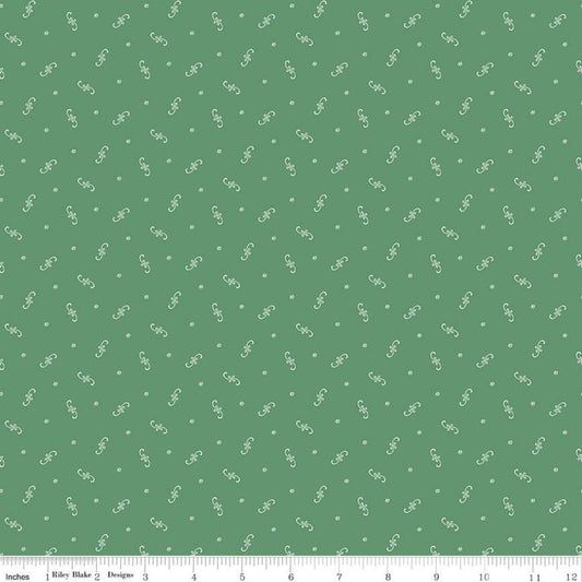 SALE Prairie Fiddle C12314 Deep Alpine - Riley Blake Designs - Floral Flowers Dots - Lori Holt - Quilting Cotton Fabric