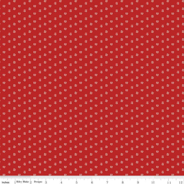 Prairie Keepsake C12317 Schoolhouse Red by Riley Blake Designs - Floral Flowers - Lori Holt - Quilting Cotton Fabric