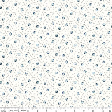 SALE Prairie Creek C12318 Denim - Riley Blake Designs - Geometric Circles - Lori Holt - Quilting Cotton Fabric