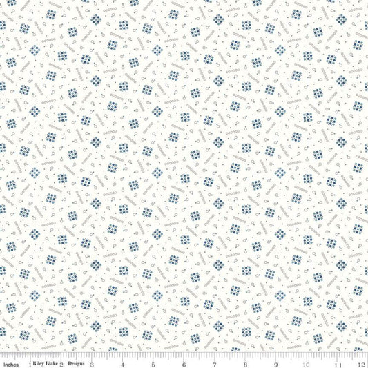 DEAL Prairie Creek C12318 Denim - Riley Blake Designs - Geometric Circles - Lori Holt - Quilting Cotton Fabric