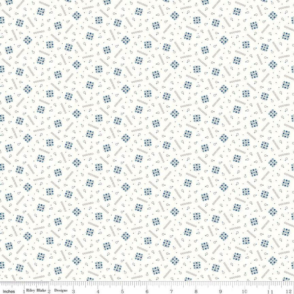 SALE Prairie Creek C12318 Denim by Riley Blake Designs - Geometric Circles - Lori Holt - Quilting Cotton Fabric