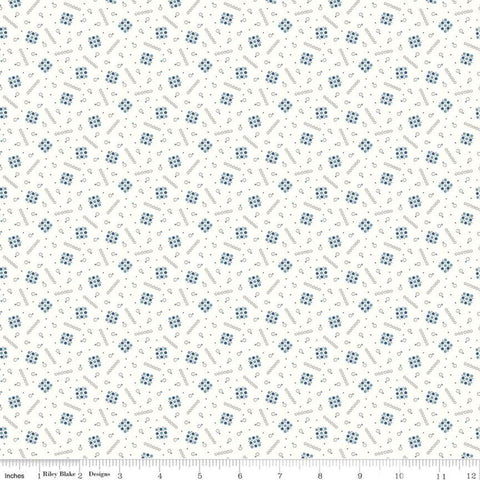 SALE Prairie Creek C12318 Denim by Riley Blake Designs - Geometric Circles - Lori Holt - Quilting Cotton Fabric