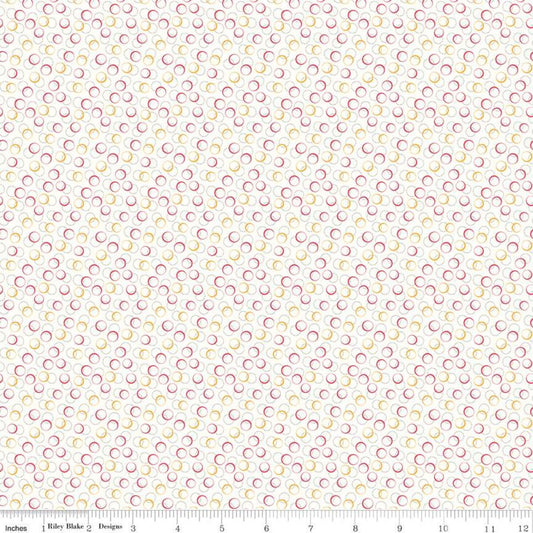 DEAL Prairie Dumplings C12319 Tea Rose - Riley Blake Designs - Overlapping Circles - Lori Holt - Quilting Cotton Fabric