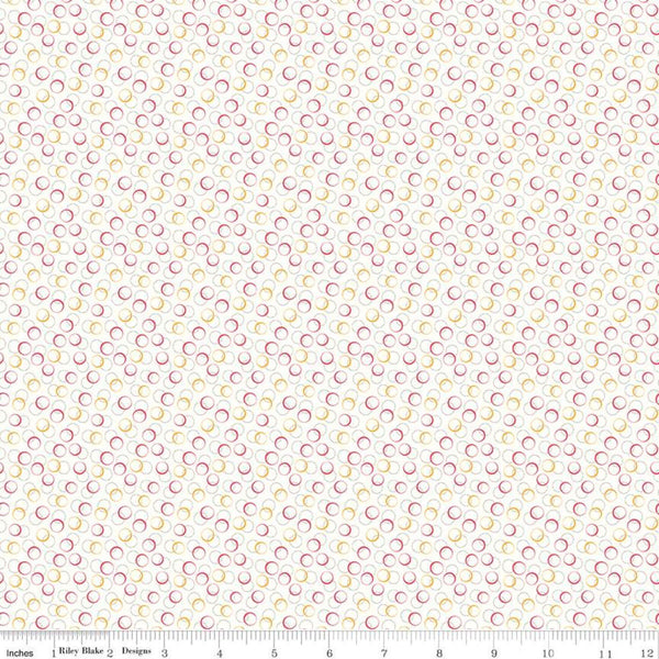 SALE Prairie Dumplings C12319 Tea Rose by Riley Blake Designs - Overlapping Circles - Lori Holt - Quilting Cotton Fabric