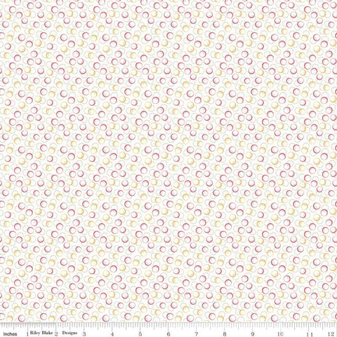 SALE Prairie Dumplings C12319 Tea Rose by Riley Blake Designs - Overlapping Circles - Lori Holt - Quilting Cotton Fabric