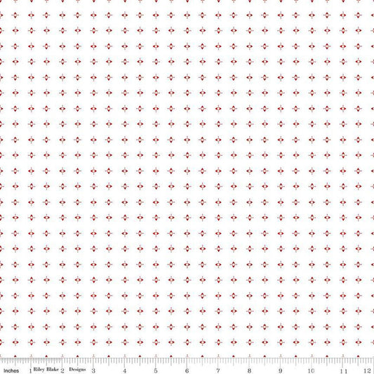 DEAL Prairie Pinafore C12321 Schoolhouse Red - Riley Blake Designs - Geometric - Lori Holt - Quilting Cotton Fabric