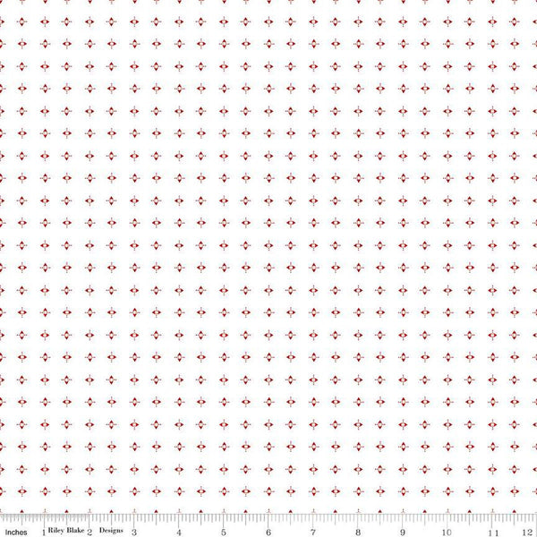 SALE Prairie Pinafore C12321 Schoolhouse Red by Riley Blake Designs - Geometric - Lori Holt - Quilting Cotton Fabric