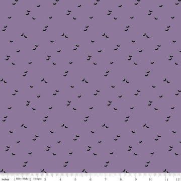 SALE Seasonal Basics Bat C651 Purple - Riley Blake Designs - Halloween Bats - Quilting Cotton Fabric