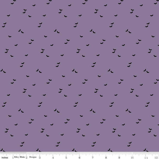 DEAL Seasonal Basics Bat C651 Purple - Riley Blake Designs - Halloween Bats - Quilting Cotton Fabric
