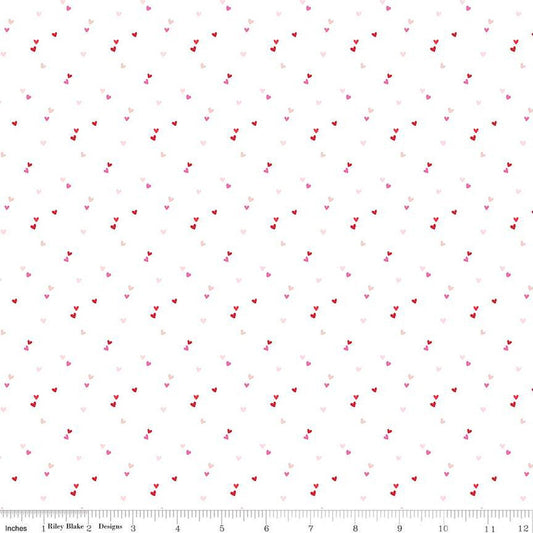 DEAL Seasonal Basics Hearts C655 White - Riley Blake Designs - Valentine's Day Valentines Valentine - Quilting Cotton Fabric