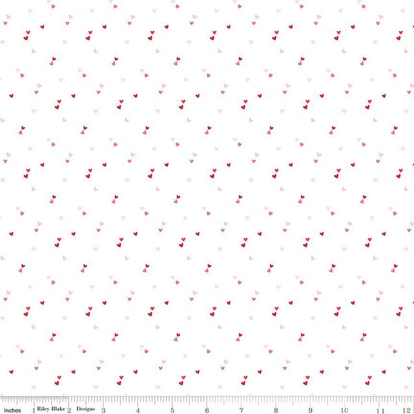 SALE Seasonal Basics Hearts C655 White by Riley Blake Designs - Valentine's Day Valentines Valentine - Quilting Cotton Fabric