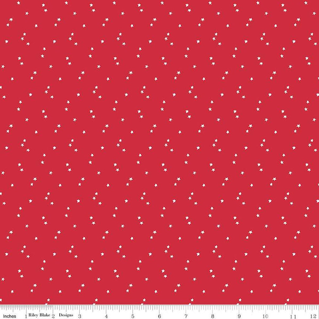 Seasonal Basics Stars C657 Red by Riley Blake Designs - Americana Patriotic Independence Day Star - Quilting Cotton Fabric