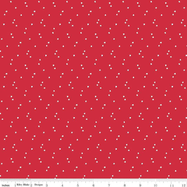 SALE Seasonal Basics Stars C657 Red by Riley Blake Designs - Americana Patriotic Independence Day Star - Quilting Cotton Fabric