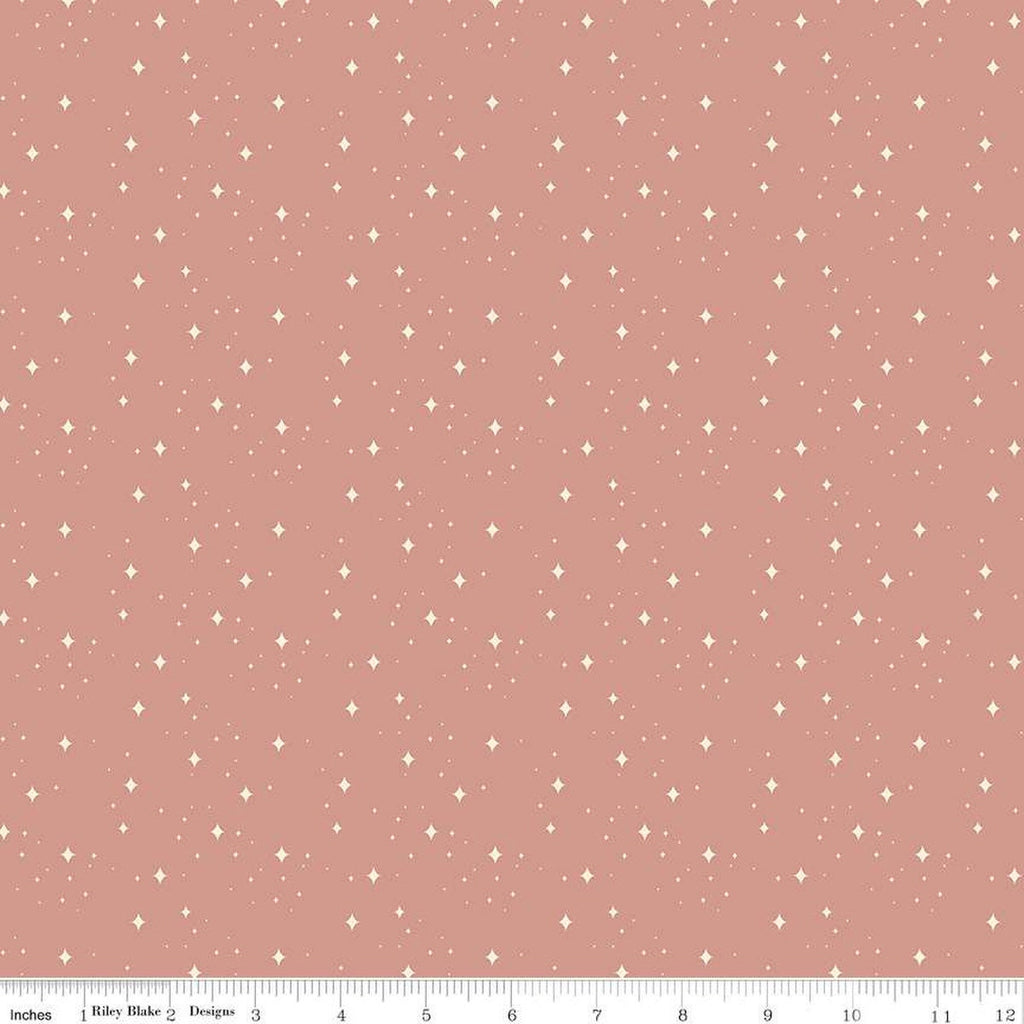 SALE Elegance Eternal C12224 Dusty Rose - Riley Blake Designs - Dots Curved Diamonds - Quilting Cotton Fabric