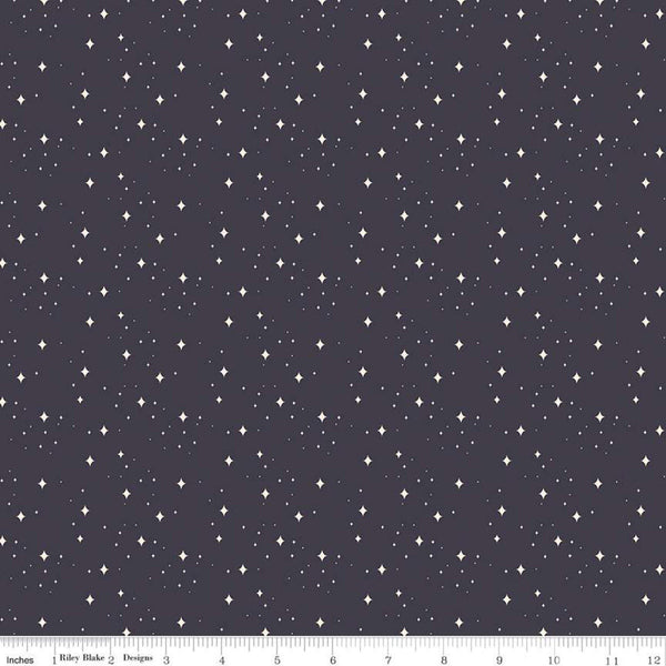 18" End of Bolt Piece - Elegance Eternal C12224 Midnight by Riley Blake Designs - Dots Curved Diamonds - Quilting Cotton Fabric