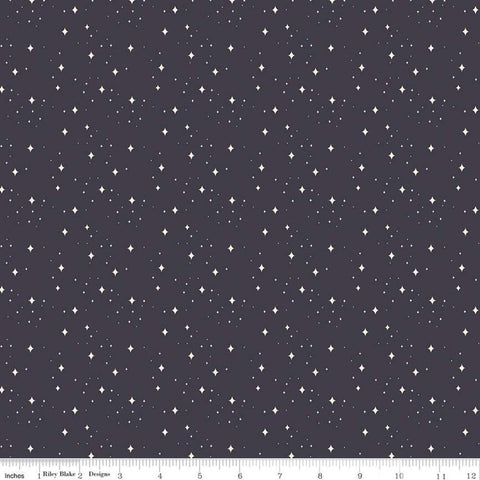 18" End of Bolt Piece - Elegance Eternal C12224 Midnight by Riley Blake Designs - Dots Curved Diamonds - Quilting Cotton Fabric