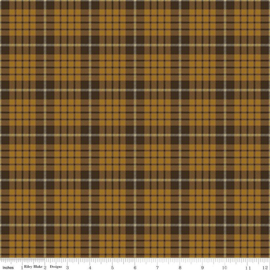 29" End of Bolt Piece - CLEARANCE Awesome Autumn Plaid C12174 Sienna by Riley Blake Designs - Fall Geometric - Quilting Cotton Fabric