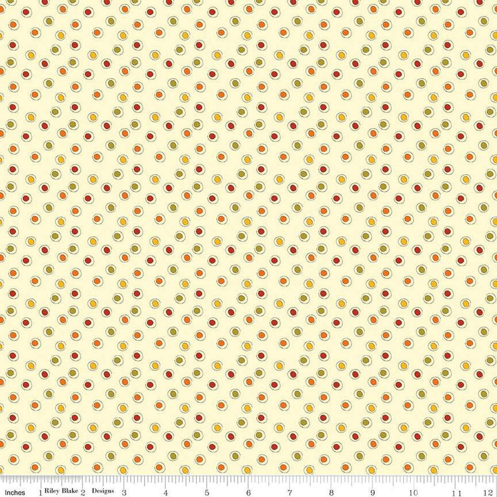 Awesome Autumn Dots C12175 Cream by Riley Blake Designs - Fall Dotted Polka Dot - Quilting Cotton Fabric