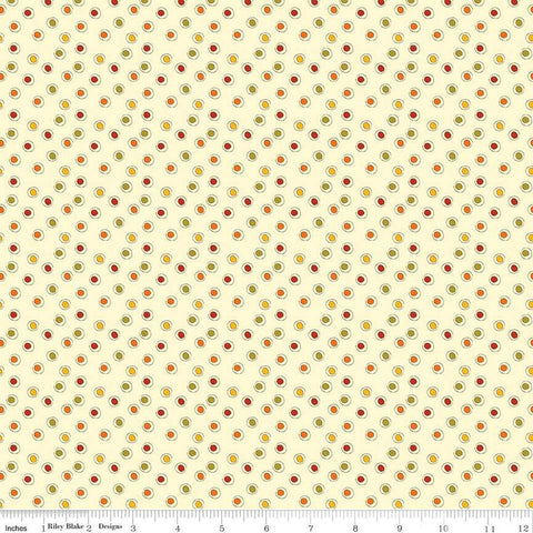 Awesome Autumn Dots C12175 Cream by Riley Blake Designs - Fall Dotted Polka Dot - Quilting Cotton Fabric