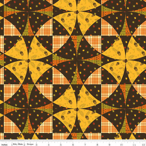 Awesome Autumn Cheater Print CH12179 Multi - Riley Blake Designs - Fall PRINTED Winding Ways Quilt Design - Quilting Cotton Fabric