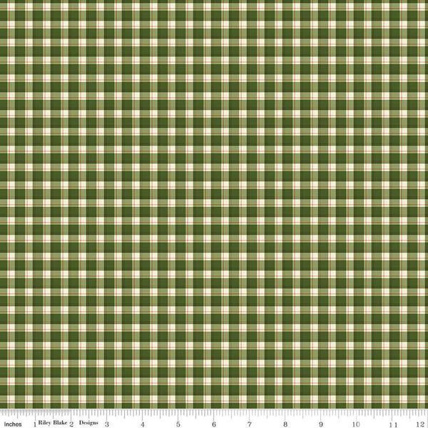 SALE Adel in Winter Plaid C12261 Green - Riley Blake Designs - Christmas with Cream - Quilting Cotton Fabric