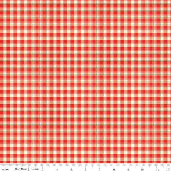 SALE Adel in Winter Plaid C12261 Red - Riley Blake Designs - Christmas with Cream - Quilting Cotton Fabric