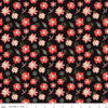 SALE Adel in Winter Poinsettias C12264 Mocha - Riley Blake Designs - Christmas Floral Flowers Berries Snowflakes - Quilting Cotton Fabric