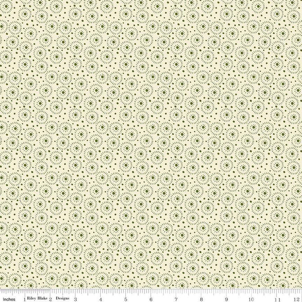 SALE Adel in Winter Lights C12266 Cream - Riley Blake Designs - Christmas Dots Concentric Circles - Quilting Cotton Fabric