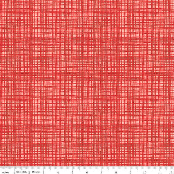 SALE Texture C610 Vermilion by Riley Blake Designs - Sketched Tone-on-Tone Irregular Grid - Quilting Cotton Fabric