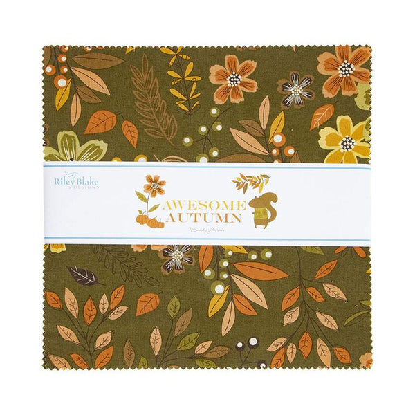 Awesome Autumn Layer Cake 10" Stacker Bundle - Riley Blake Designs - 42 piece Precut Pre cut - Fall - Quilting Cotton Fabric