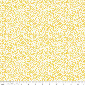 Fat Quarter End of Bolt - SALE Riviera Collection B Corallium B 01666452B-Riley Blake-Coral Marine Yellow-Liberty Fabrics-Quilting Fabric