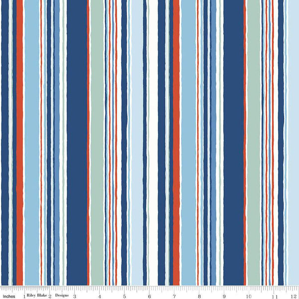 SALE Riviera Collection A Deckchair Stripe A 01666453A - Riley Blake Designs - Stripes Striped -  Liberty Fabrics  - Quilting Cotton Fabric