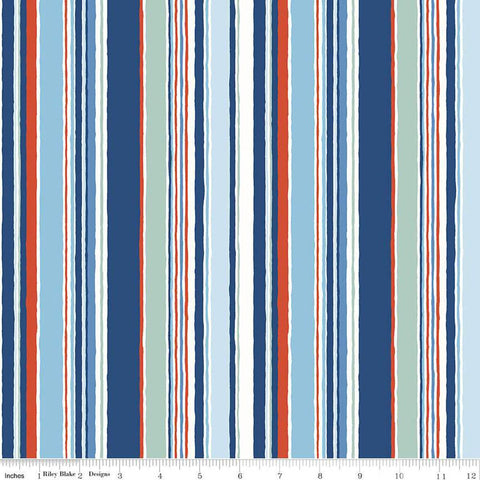 SALE Riviera Collection A Deckchair Stripe A 01666453A - Riley Blake Designs - Stripes Striped -  Liberty Fabrics  - Quilting Cotton Fabric