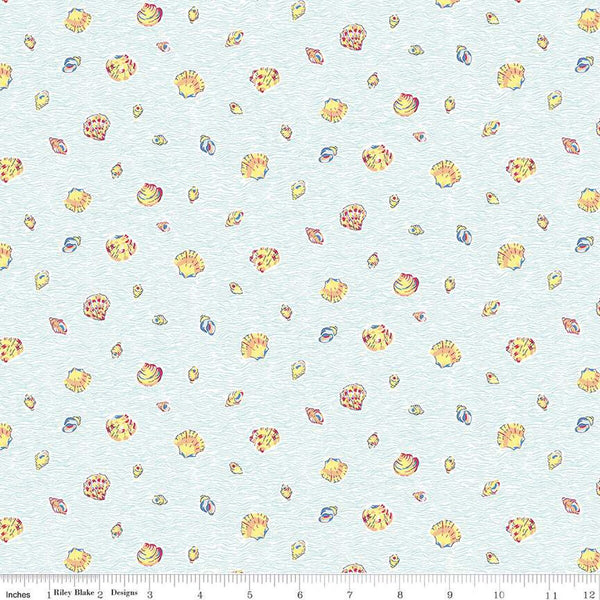 SALE Riviera Collection A Sea Shells A 01666454A - Riley Blake Designs - Beach Seashore Shell -  Liberty Fabrics  - Quilting Cotton Fabric