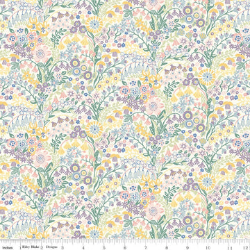 Fat Quarter End of Bolt - SALE Riviera Collection C Shell Garden C 01666457B - Riley Blake - Floral Flowers - Liberty - Quilting Cotton
